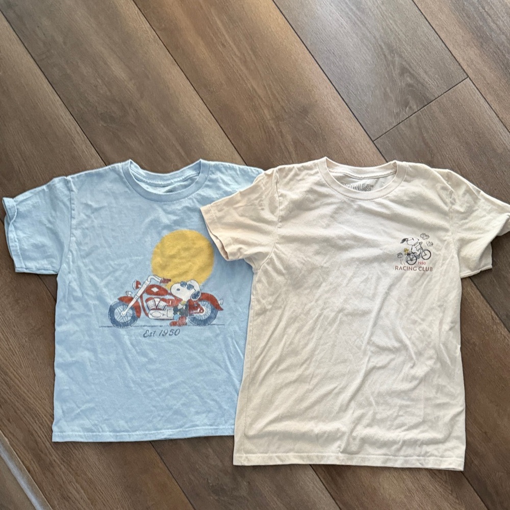 Kids Snoopy T-Shirts - Blue and Cream